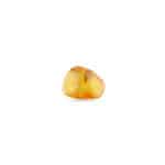 Smooth golden amber gemstone with internal inclusions, showcasing natural beauty and handcrafted artisanal quality.