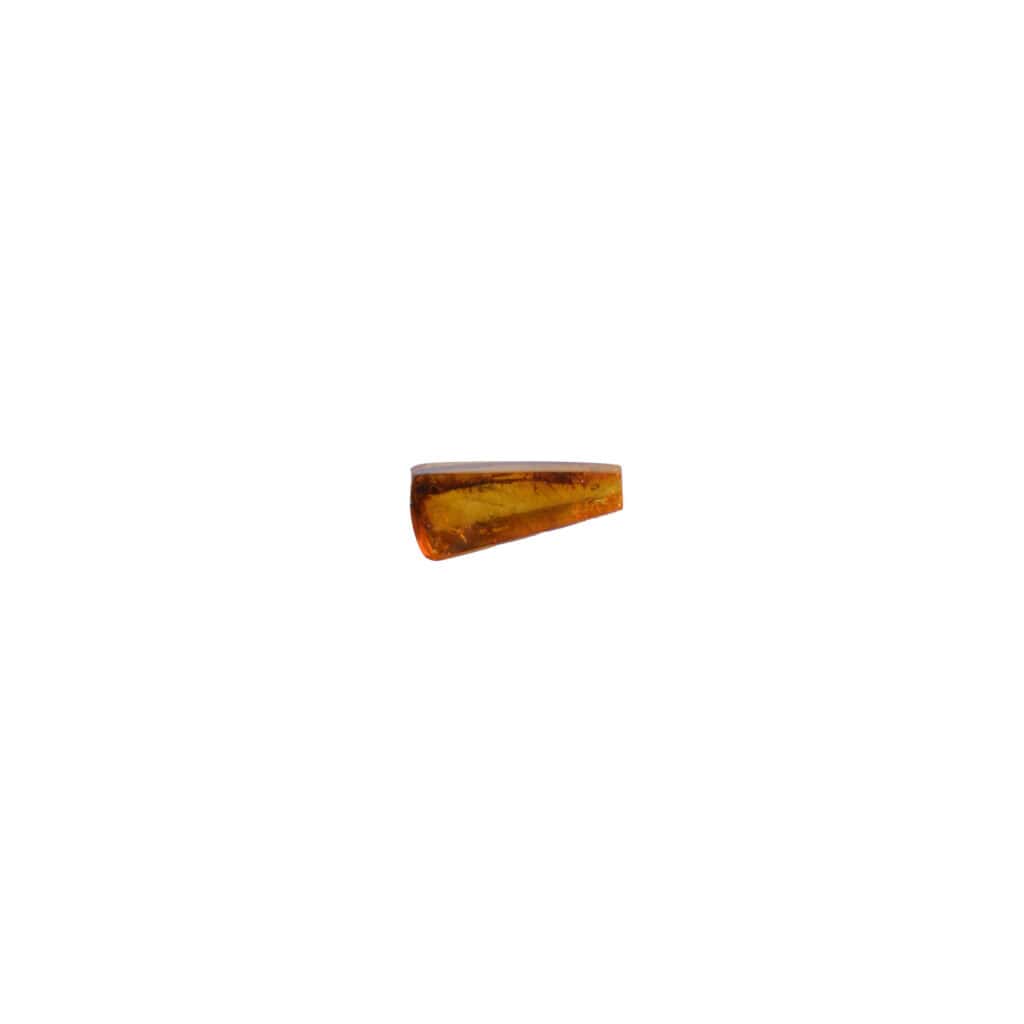 Amber pendant with a smooth, polished, cone-shaped design in warm amber hue.