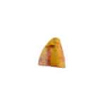 Triangular Baltic amber pendant with natural inclusions and warm golden hues.