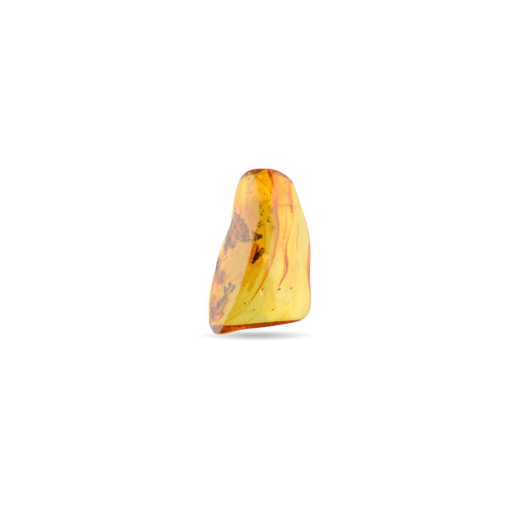 Polished amber gemstone with warm hues, smooth surface, and organic, natural beauty.