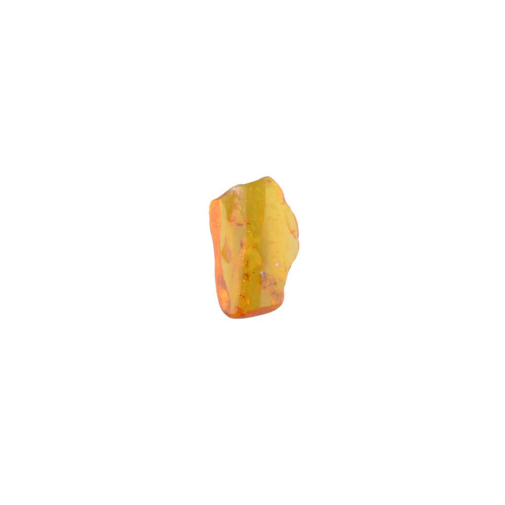 Natural orange-yellow mineral or amber stone with smooth, polished surface and warm, vibrant hues.