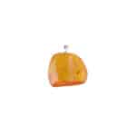 Natural Baltic amber pendant with silver bail, warm orange-yellow tones, and unique inclusions.