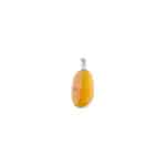 Bright orange Baltic amber pendant with silver bail, handcrafted and stylish for everyday wear.