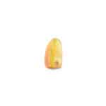 Polished amber pendant with vibrant yellow-orange hues and natural marbling for elegant jewelry.