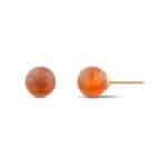 Elegant amber spherical earrings with gold studs, perfect for everyday or special occasions.