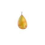 Handmade Baltic amber teardrop pendant with natural inclusions, jewel-toned and polished for elegance.