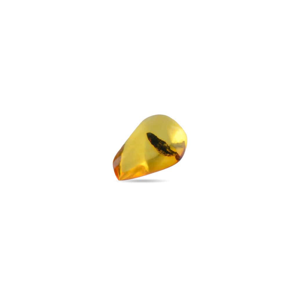 Baltic amber teardrop pendant with insect inclusion, handcrafted, warm gold tone, elegant natural jewelry.