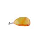 Elegant yellow gemstone pendant with orange swirls and silver bail for stylish natural jewelry.