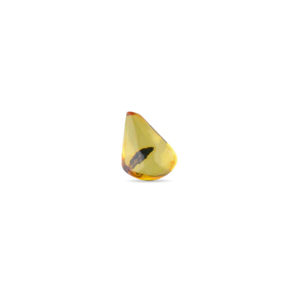 Warm yellow teardrop Baltic amber pendant with smooth, polished finish and elegant craftsmanship.