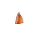 Honey orange amber triangle pendant with sterling silver bail, handcrafted and natural, elegant jewelry piece.