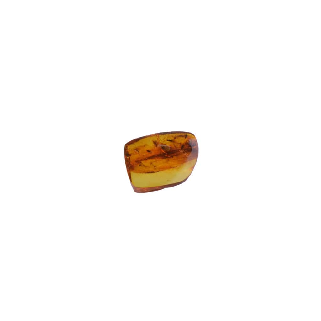 Polished Baltic amber with warm hues and subtle internal reflections, showcasing natural beauty and elegance.