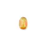 Polished amber gemstone with warm golden hues and swirling patterns, highlighting natural beauty and elegance.