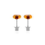 Elegant amber stud earrings with silver posts, handcrafted, timeless, and versatile for any occasion.