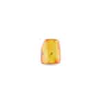 Fresh organic red apple with yellow tones and natural speckles on white background.