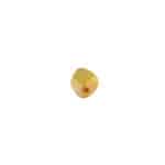 Polished golden gemstone, reflecting light, with smooth edges and vibrant yellow hue.