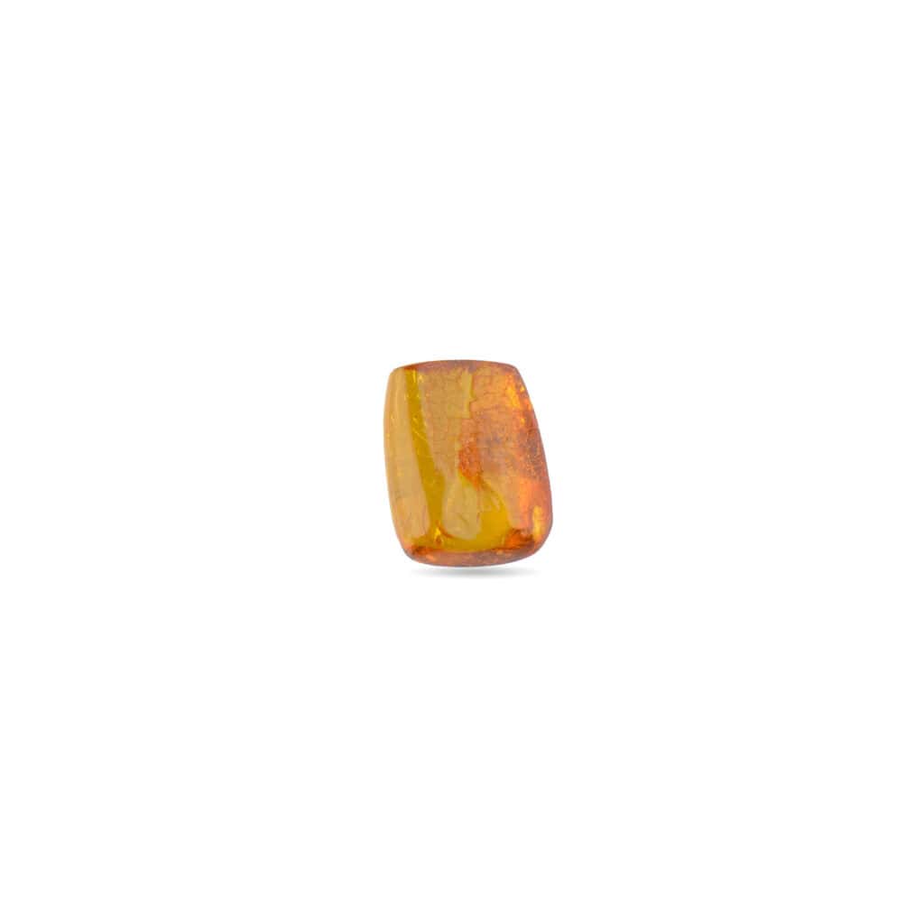 Polished golden-yellow gemstone with smooth surface, natural organic shape, and warm, translucent glow.
