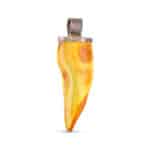 Organic amber claw pendant with warm hues and oxidized metal bail for natural, elegant jewelry.