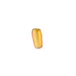Fresh yellow banana with subtle orange hints, showcasing natural ripeness and smooth curved shape.