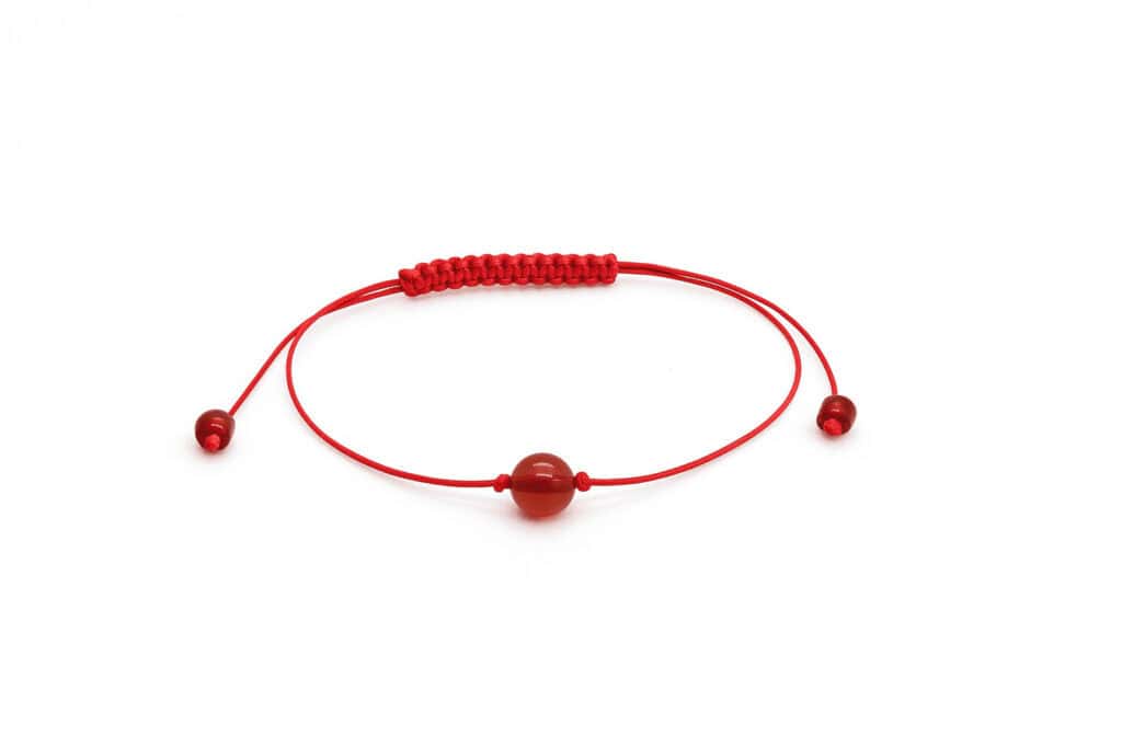 Natural amber cherry color bracelet with red string