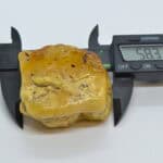large piece of natural Baltic amber, color white, yellow, 62.4 g and 58.3 mm